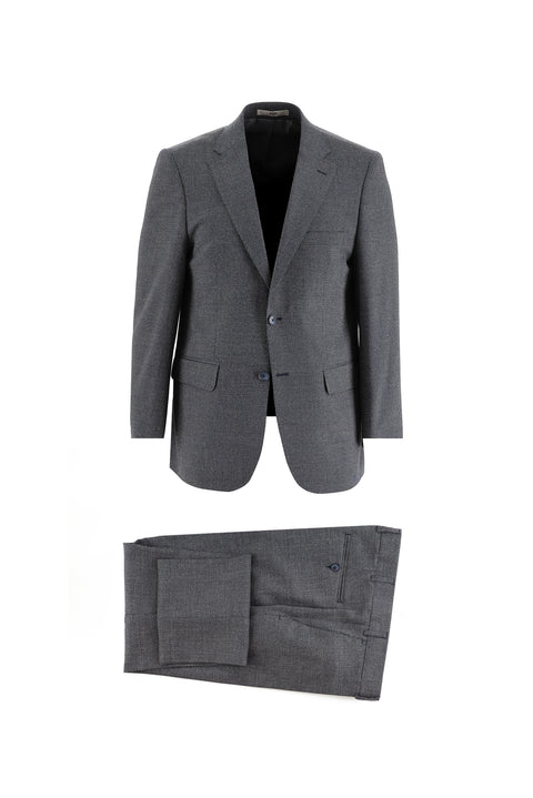 Dark Navy 4-Drop Relaxed Fit Wool Eyelet Suit