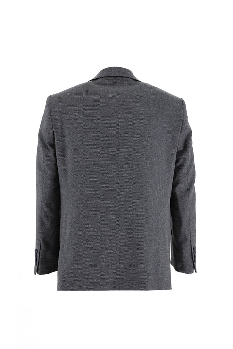 Dark Navy 4-Drop Relaxed Fit Wool Eyelet Suit