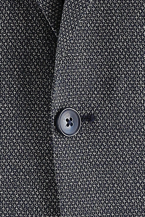 Dark Navy 4-Drop Relaxed Fit Wool Eyelet Suit