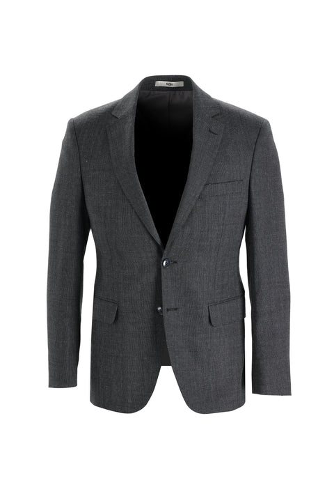 Black 7 Drop Slim Fit Narrow Cut Wool Eyelet Suit