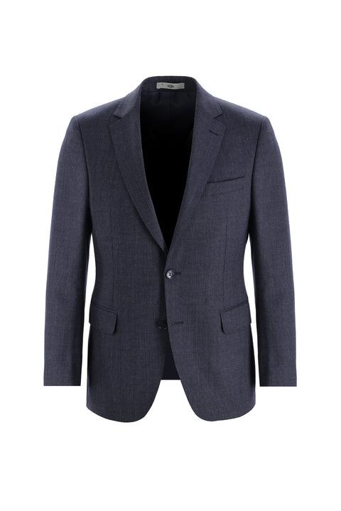 Dark Navy 6 Drop Regular Fit Standard Cut Wool Eyelet Suit