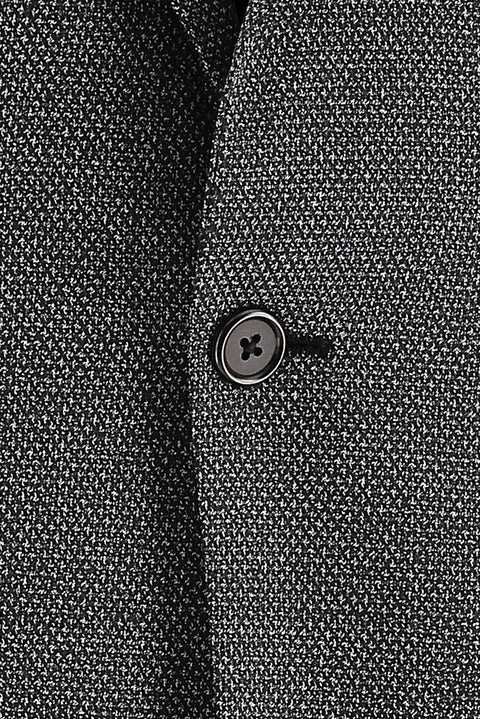 Black 6 Drop Regular Fit Standard Cut Wool Eyelet Suit