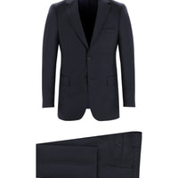 Dark Navy 6 Drop Regular Fit Standard Cut Wool Eyelet Suit