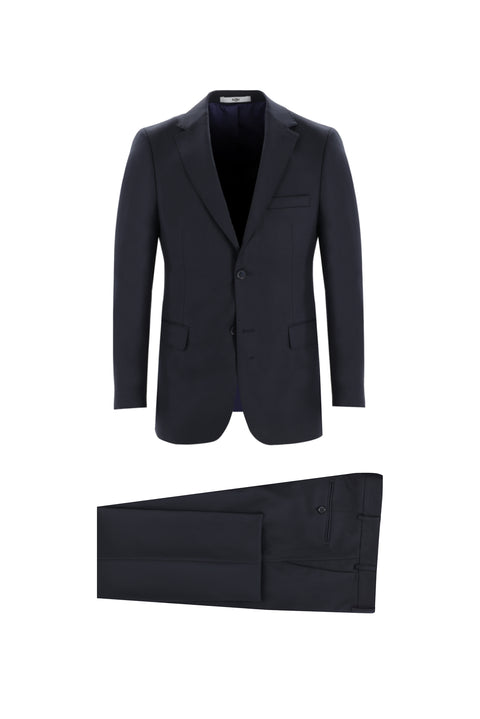 Dark Navy 6 Drop Regular Fit Standard Cut Wool Eyelet Suit