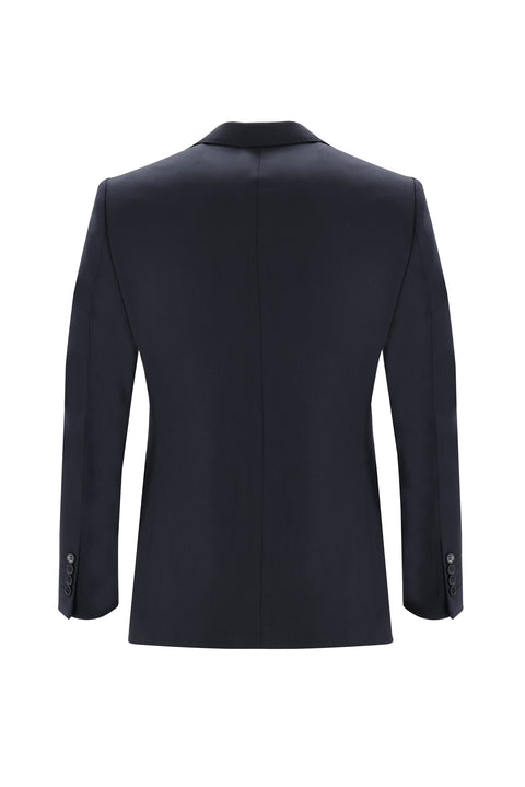 Dark Navy 6 Drop Regular Fit Standard Cut Wool Eyelet Suit