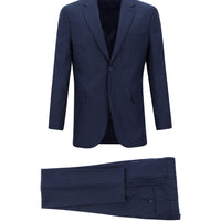 Medium Navy 7 Drop Slim Fit Striped Suit