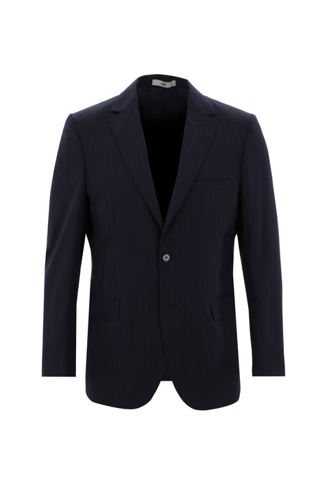 Dark Navy 6 Drop Regular Fit Standard Cut Wool Striped Suit