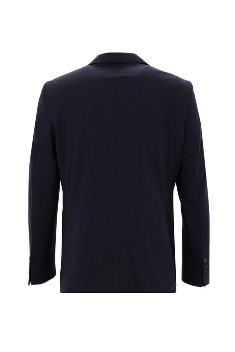 Dark Navy 6 Drop Regular Fit Standard Cut Wool Striped Suit