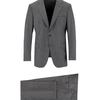 Light Anthracite 6 Drop Regular Fit Standard Cut Wool Patterned Suit