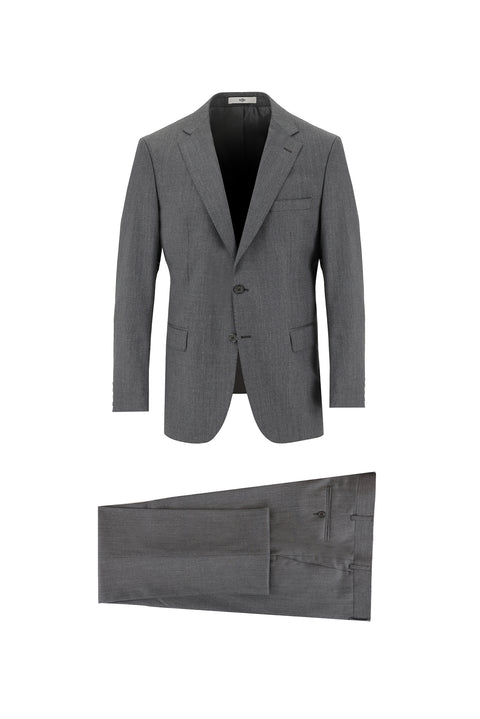 Light Anthracite 6 Drop Regular Fit Standard Cut Wool Patterned Suit