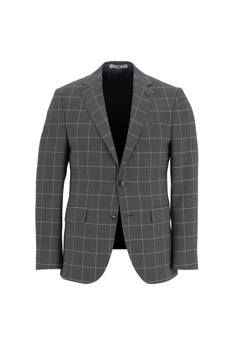 Koyu Lacivert 7 Drop Slim Fit Dar Kesim Kombinli Yelekli Kareli Takım Elbise