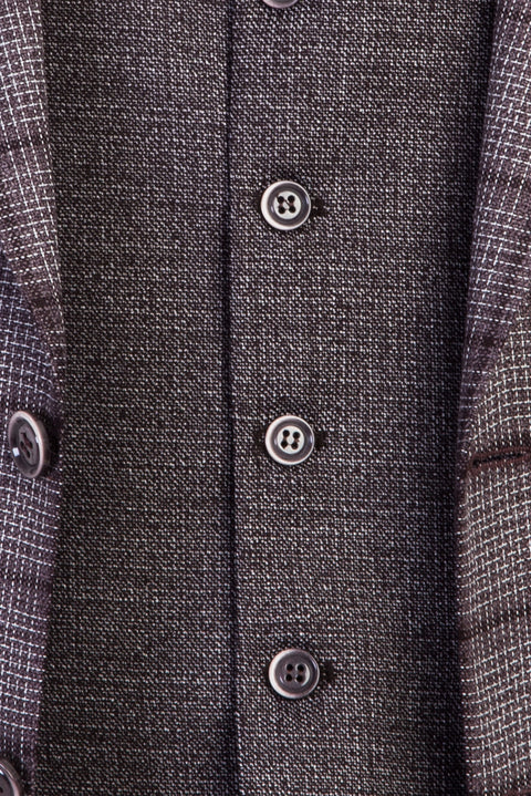 Dark Brown 7 Drop Slim Fit Antibacterial Combination Suit