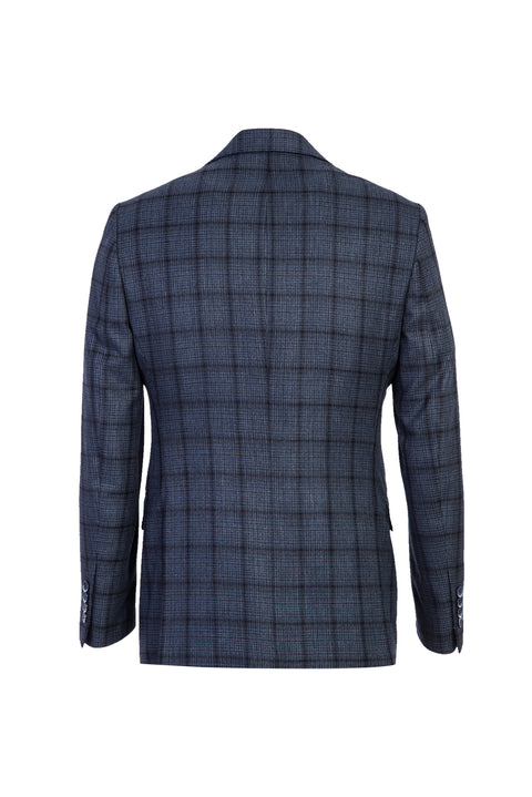 Dark Navy 7 Drop Slim Fit Narrow Cut Patterned Suit with Vest