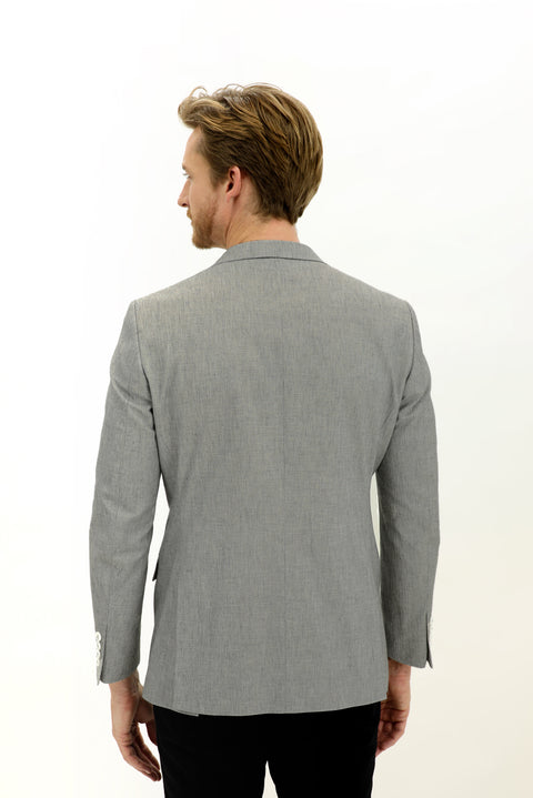 Light Grey 6 Drop Regular Fit Standard Cut Classic Patterned Jacket