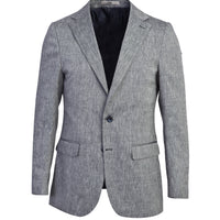 Light Navy Blue 6 Drop Regular Fit Classic Linen Blend Jacket