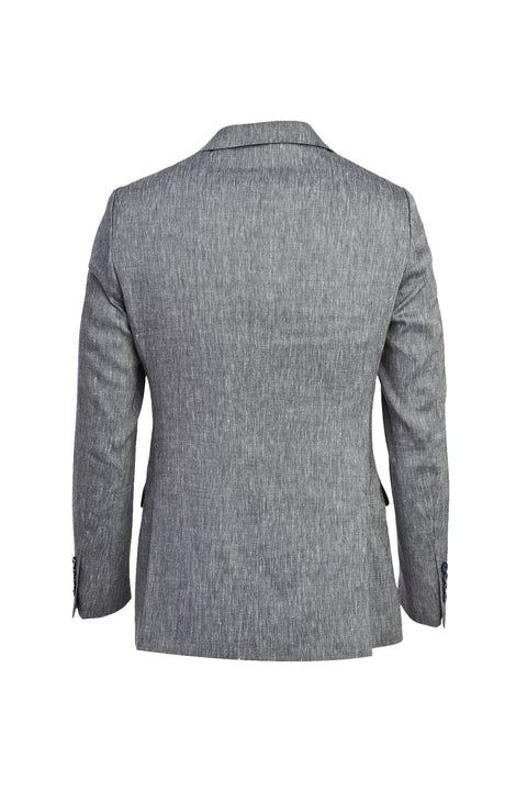 Light Navy Blue 6 Drop Regular Fit Classic Linen Blend Jacket