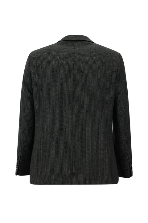 Black 4 Drop Relaxed Fit Patterned Jacket
