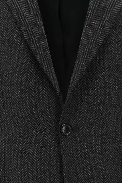 Black 4 Drop Relaxed Fit Patterned Jacket