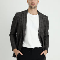 Siyah 4 Drop Relaxed Fit Rahat Kesim Ekose Ceket