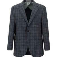 Dark Navy 6 Drop Regular Fit Plaid Jacket