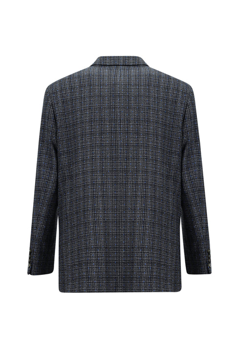 Dark Navy 4 Drop Relaxed Fit Patterned Jacket