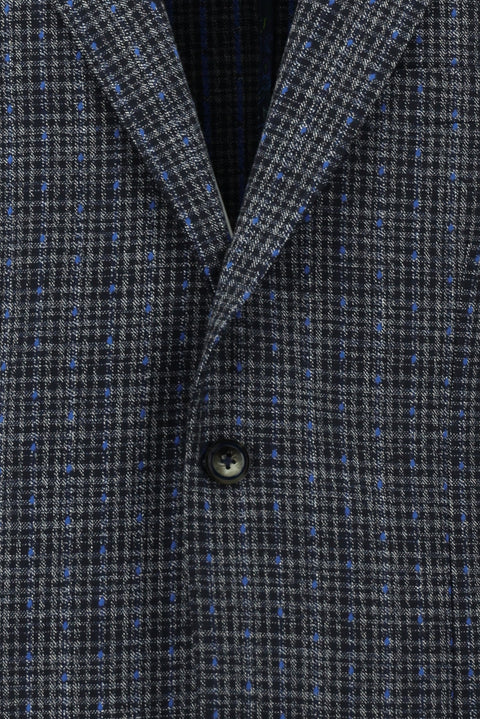 Dark Navy 6 Drop Regular Fit Plaid Jacket