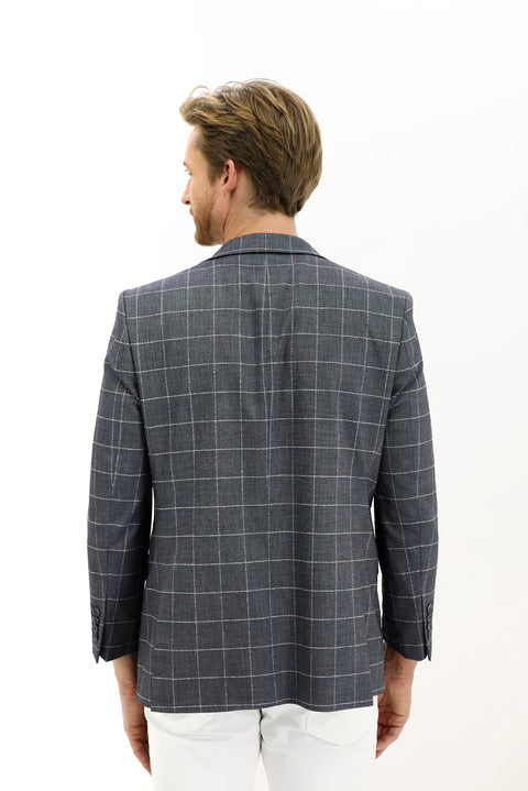 Black 6 Drop Regular Fit Plaid Jacket
