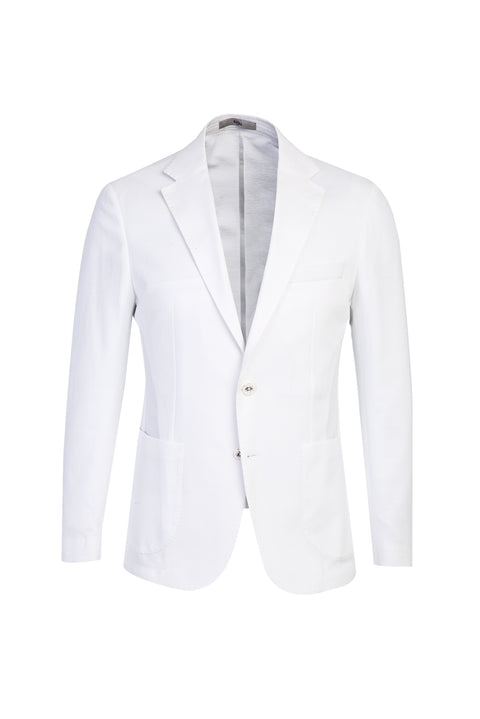 White 7 Drop Slim Fit Narrow Cut Sport Cotton Jacket