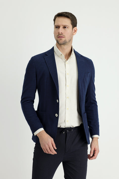 Dark Navy 7 Drop Slim Fit Narrow Cut Sport Cotton Jacket