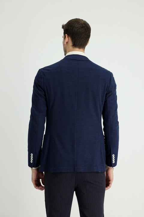 Dark Navy 7 Drop Slim Fit Narrow Cut Sport Cotton Jacket