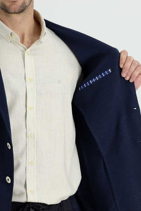 Dark Navy 7 Drop Slim Fit Narrow Cut Sport Cotton Jacket