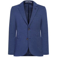 Light Navy Blue 7 Drop Slim Fit Eyelet Cotton Jacket