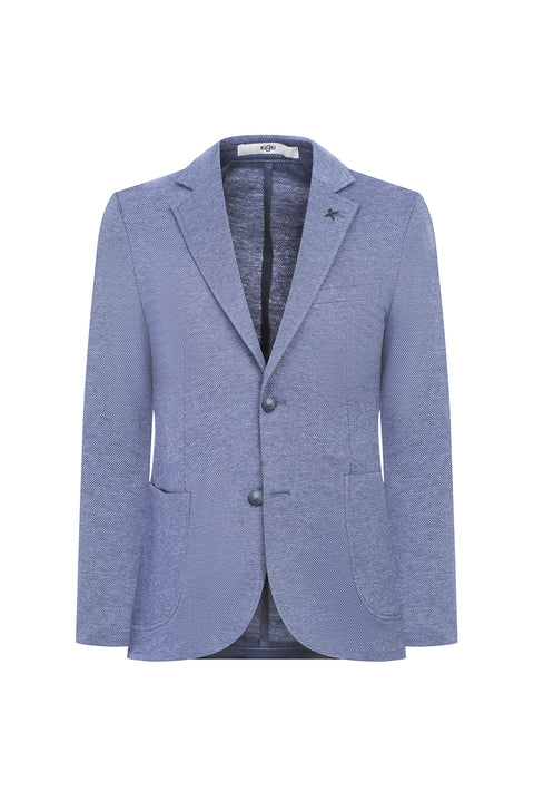 Light Blue 7 Drop Slim Fit Narrow Cut Sport Cotton Jacket