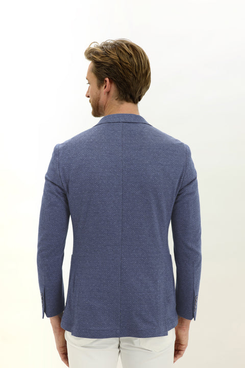 Dark Blue 7 Drop Slim Fit Eyelet Sport Cotton Jacket
