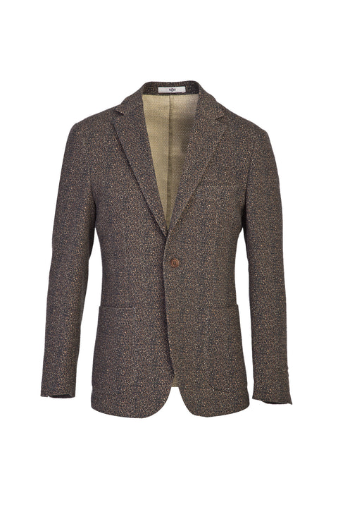 Dark Brown 7 Drop Slim Fit Sporty Patterned Jacket