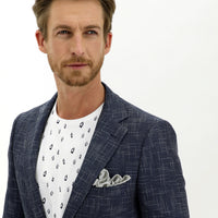 Dark Navy 6 Drop Regular Fit Patterned Jacket