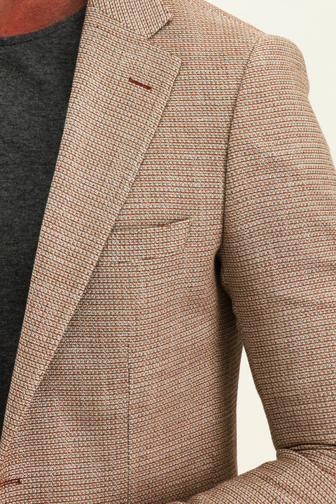 Light Brown 6 Drop Regular Fit Patterned Jacket