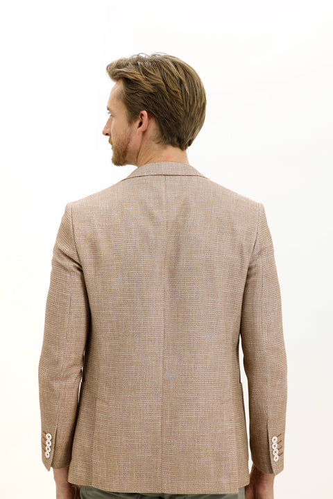 Light Brown 6 Drop Regular Fit Patterned Jacket