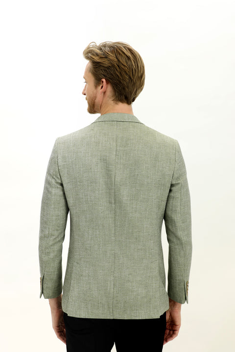 Moss Green 6 Drop Regular Fit Patterned Jacket