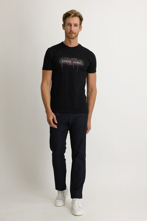 Mid Indigo Regular Fit Standard Cut Stretch Denim Look Trousers