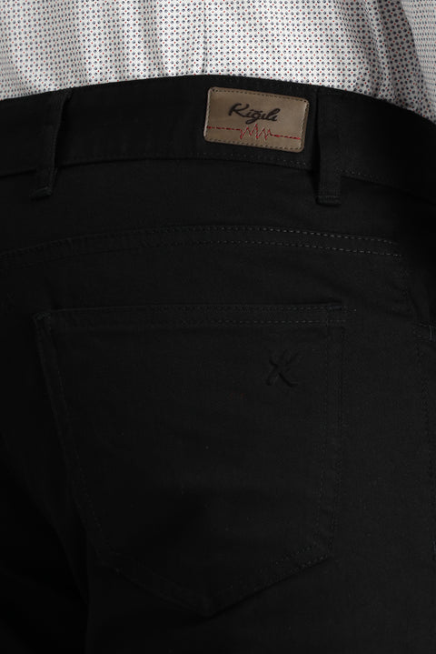 Black Slim Fit Stretch Canvas / Chino Trousers