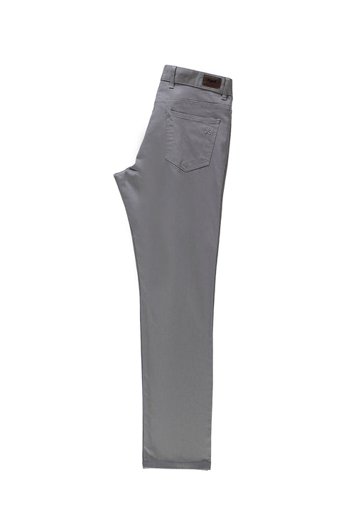 Medium Grey Regular Fit Standard Cut Lycra Canvas / Chino Trousers