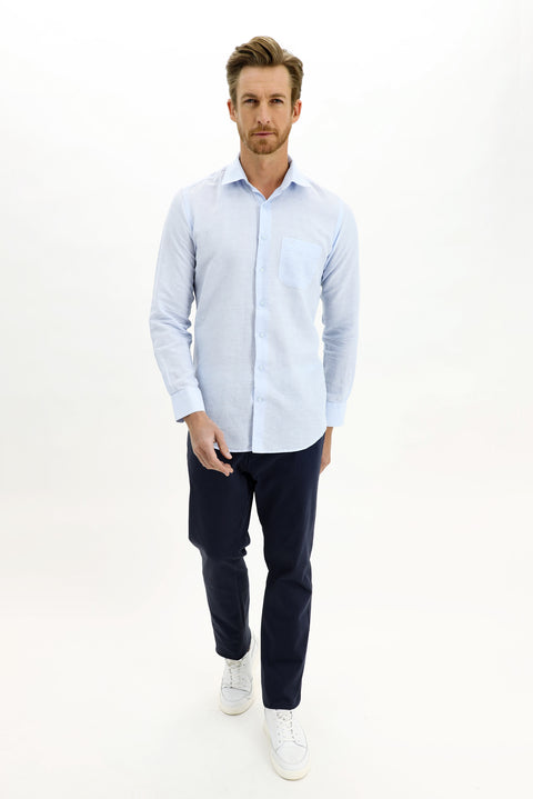 Indigo Relaxed Fit Stretch Canvas / Chino Trousers