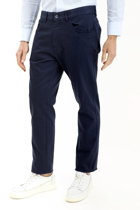 Indigo Relaxed Fit Stretch Canvas / Chino Trousers