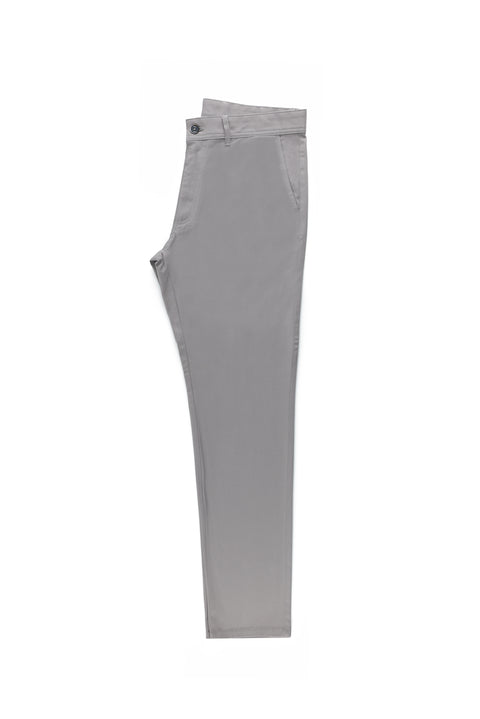 Orta Füme Slim Fit Dar Kesim Likralı Kanvas / Chino Pantolon