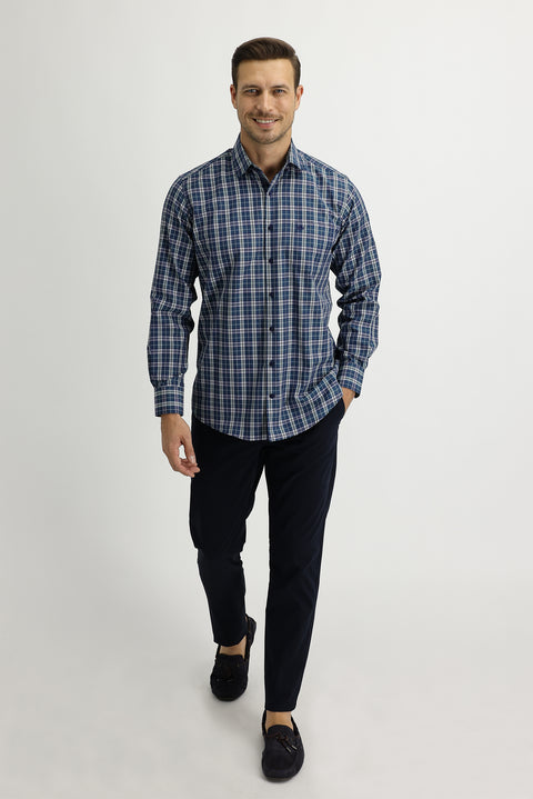 Dark Navy Blue Slim Fit Stretch Canvas / Chino Trousers