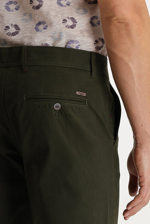 Orta Haki Relaxed Fit Rahat Kesim Likralı Kanvas / Chino Pantolon