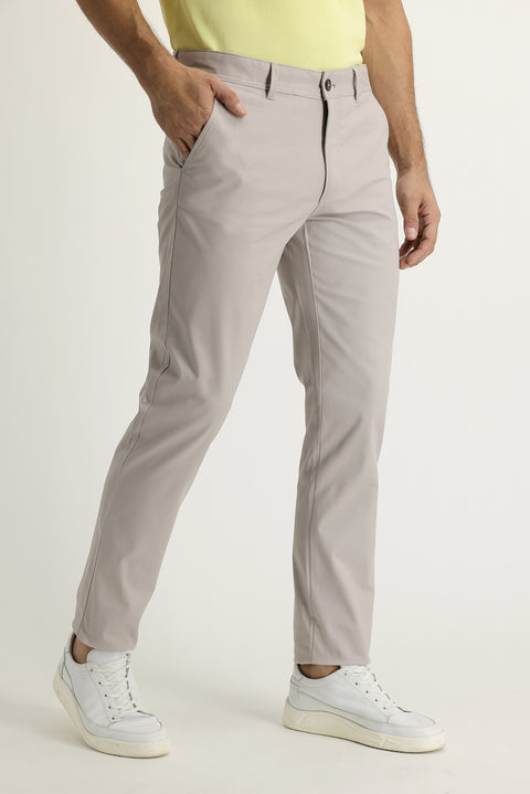 Stone Relaxed Fit Stretch Canvas / Chino Trousers