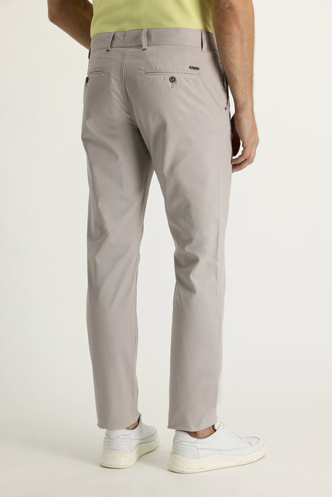 Stone Regular Fit Standard Cut Lycra Canvas / Chino Trousers