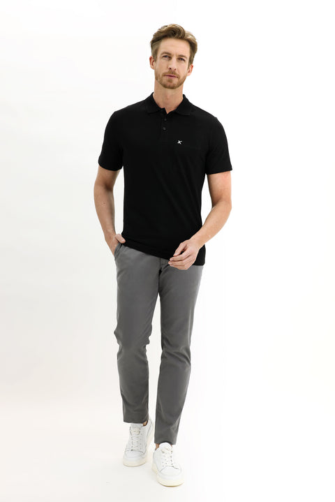 Mid Smoke Relaxed Fit Stretch Canvas / Chino Trousers